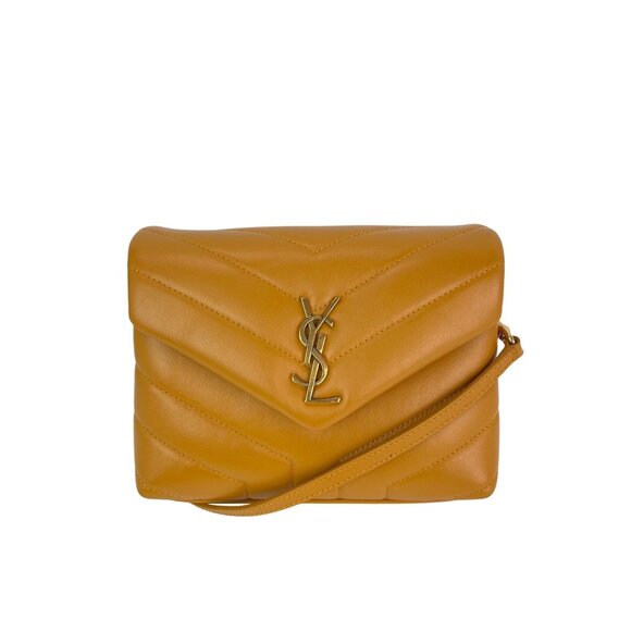 Saint Laurent Calfskin Quilted Toy Loulou Yellow Crossbody Bag - Picture 1 of 10